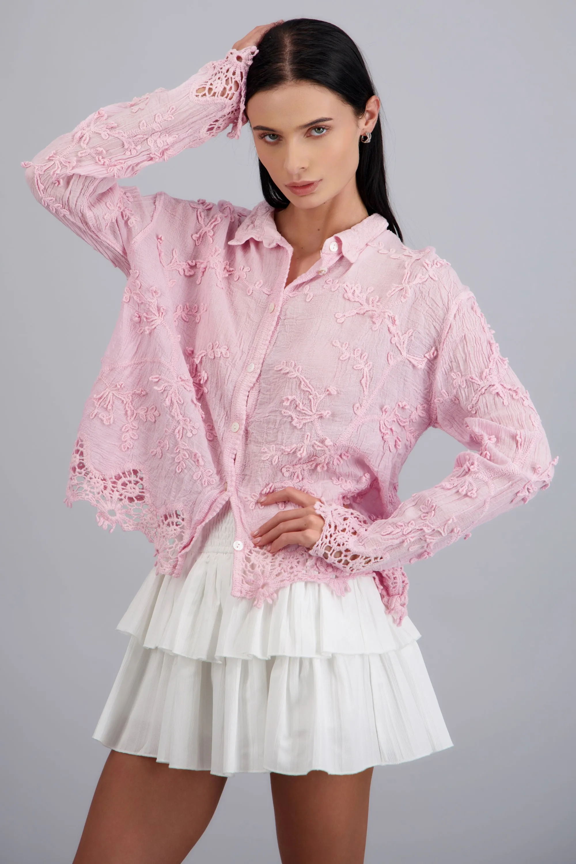 CAMISA TEXTURA M/L DET BORADO sold by Shasa product image thumbnail 2