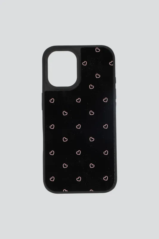 Funda para cel iph 16 mini print corazon made by Shasa