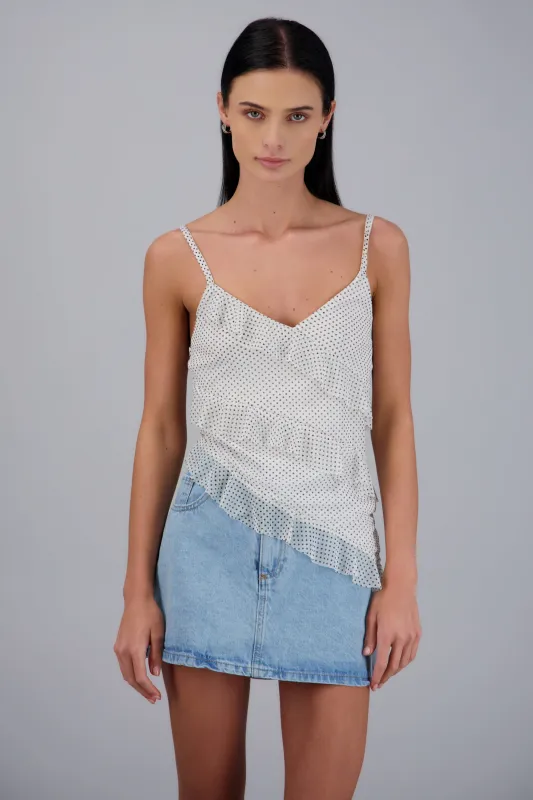 Blusa olanes mesh polka dots made by Shasa