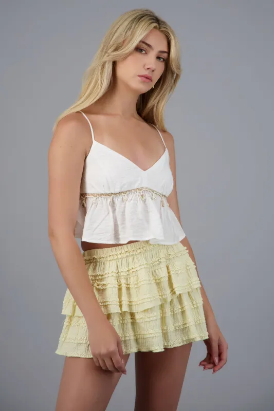 Blusa de tirantes detalle conchitas made by Shasa