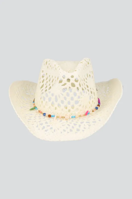Sombrero panamá calado piedras sold by Shasa