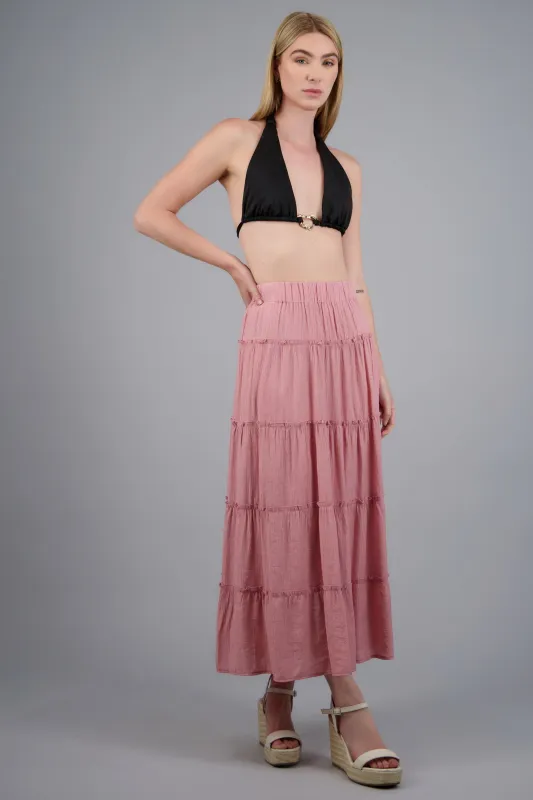 Falda midi cortes ligera made by Shasa