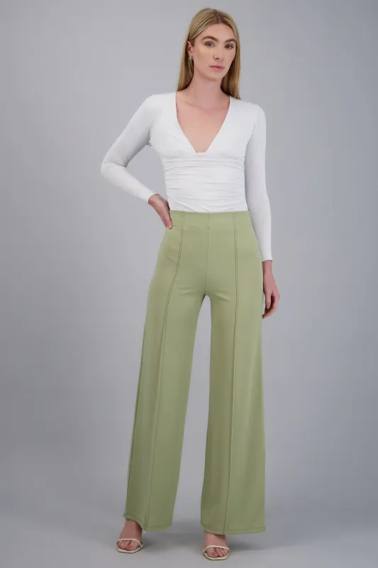 Pantalón Wide Leg Cintura Alta Costuras made by Shasa