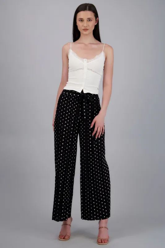 Pantalon amplio polka plisado made by Shasa