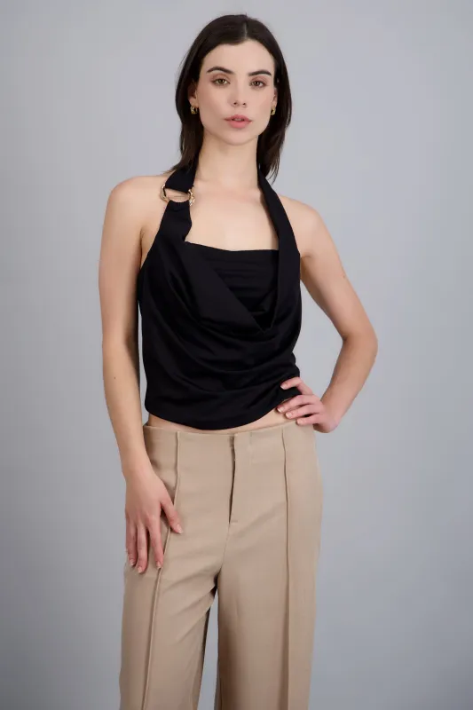 Top halter cascada con hebilla made by Shasa