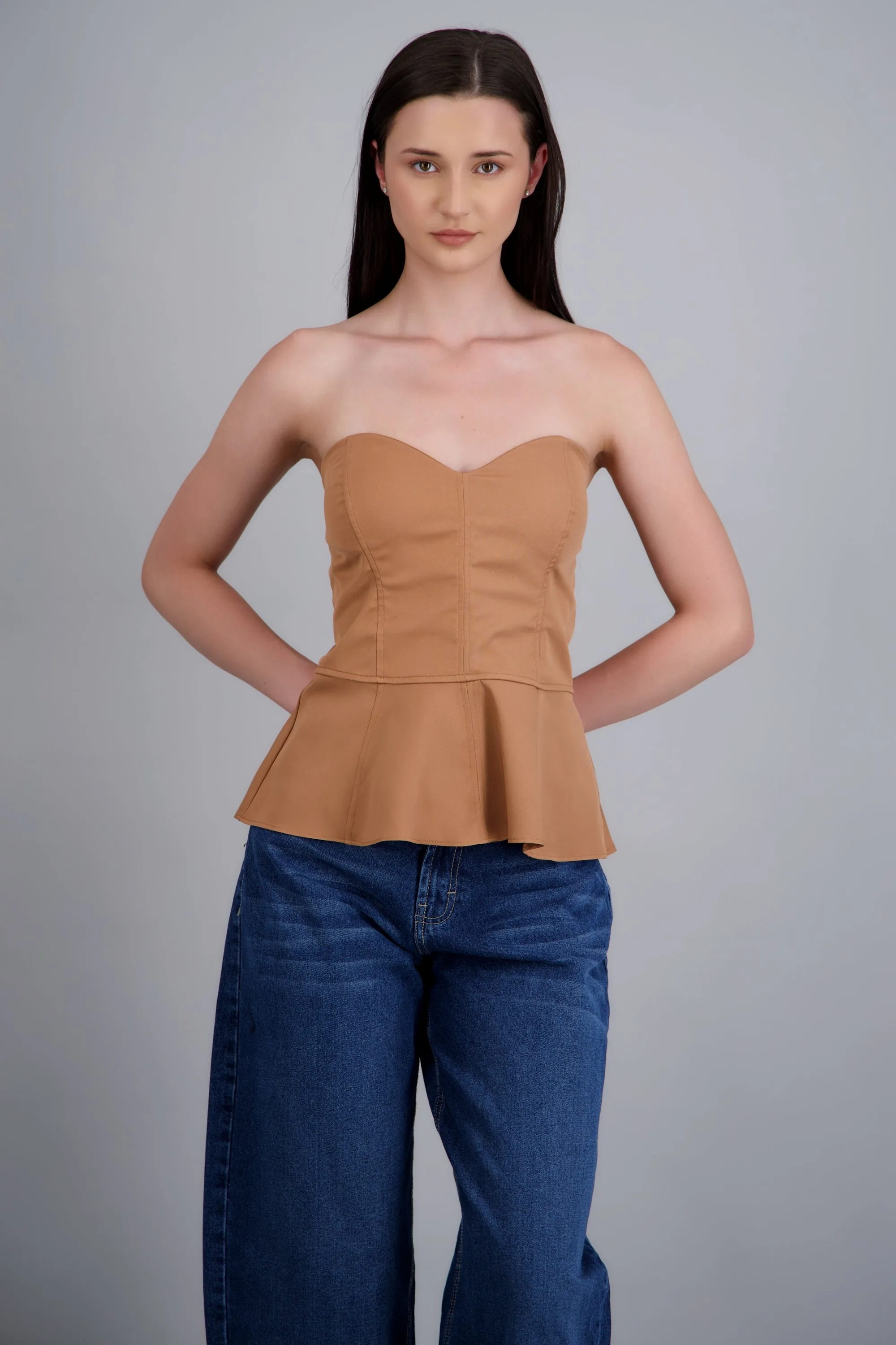 Top strapless peplum sold by Shasa