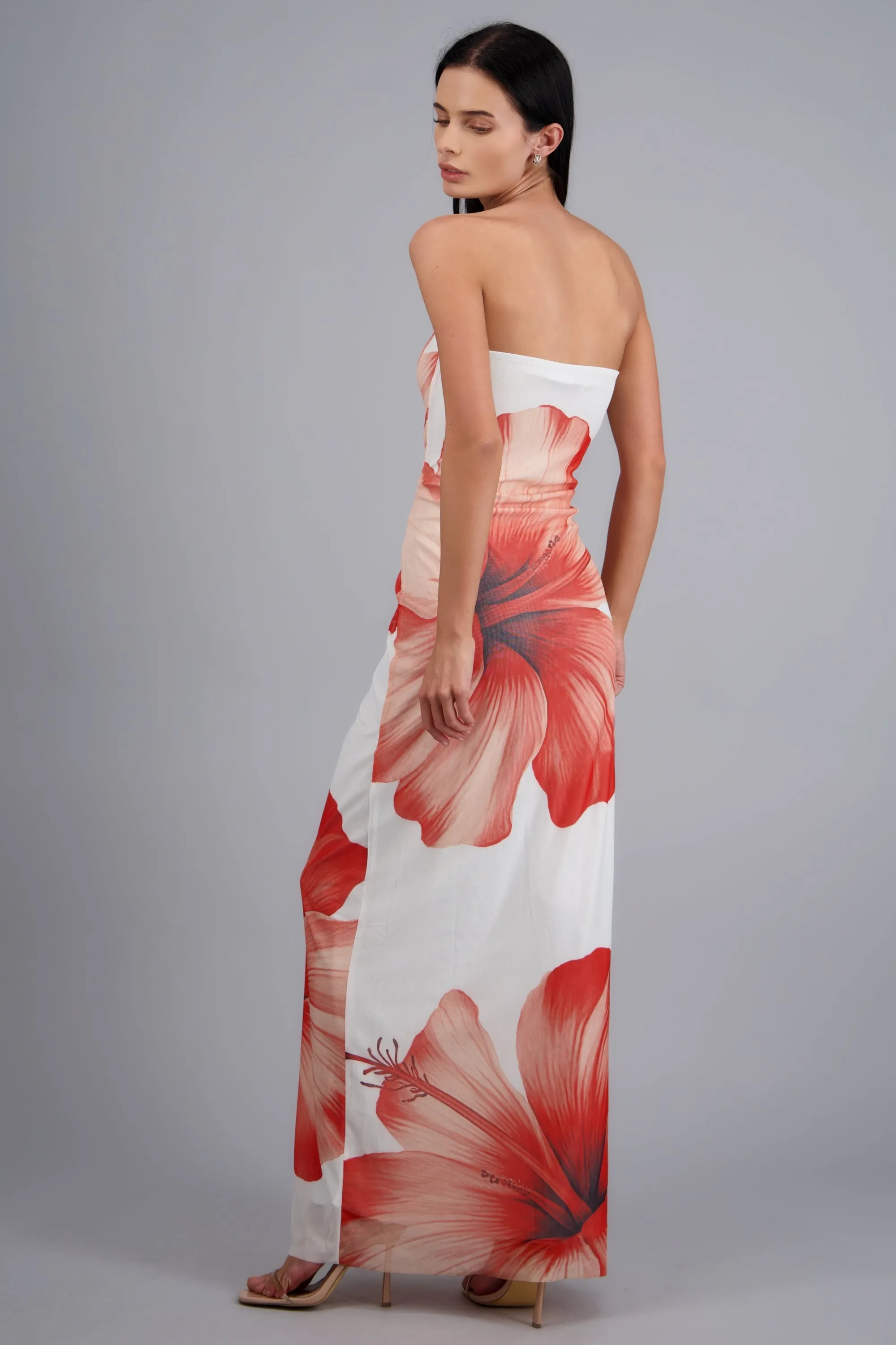 Vestido maxi strapples mesh flores sold by Shasa product image thumbnail 4