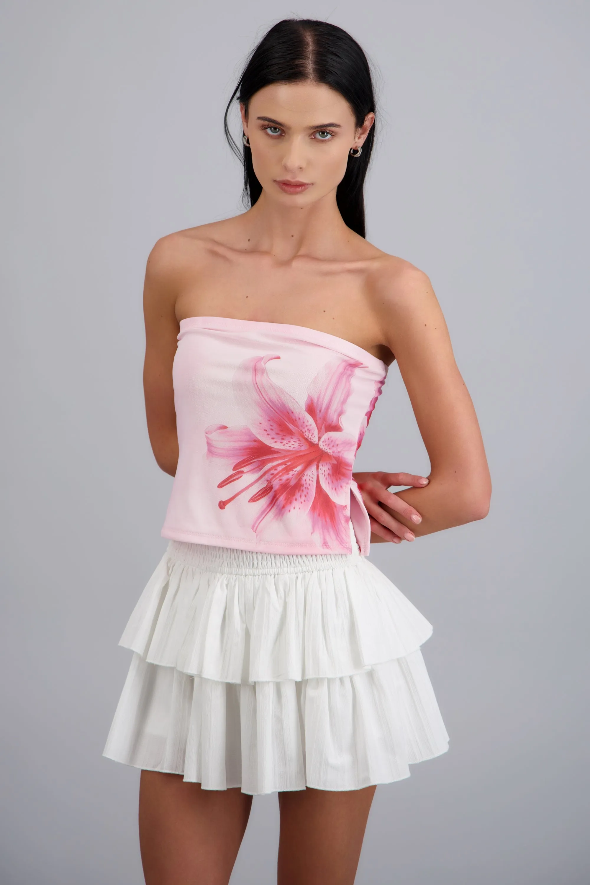 Top mesh estampado flor sold by Shasa