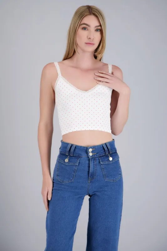 Tanktop seamless detalle polkadots made by Shasa