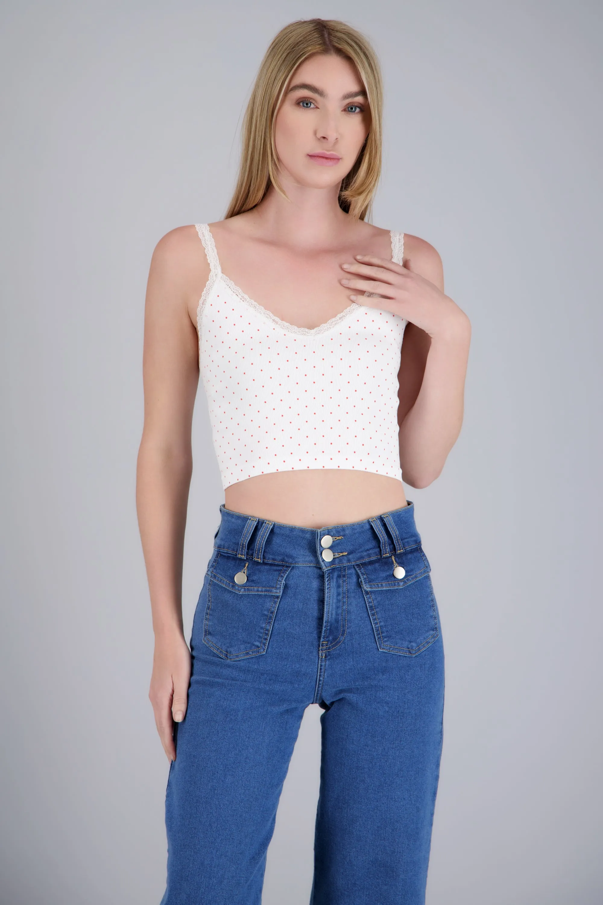 Tanktop seamless detalle polkadots sold by Shasa