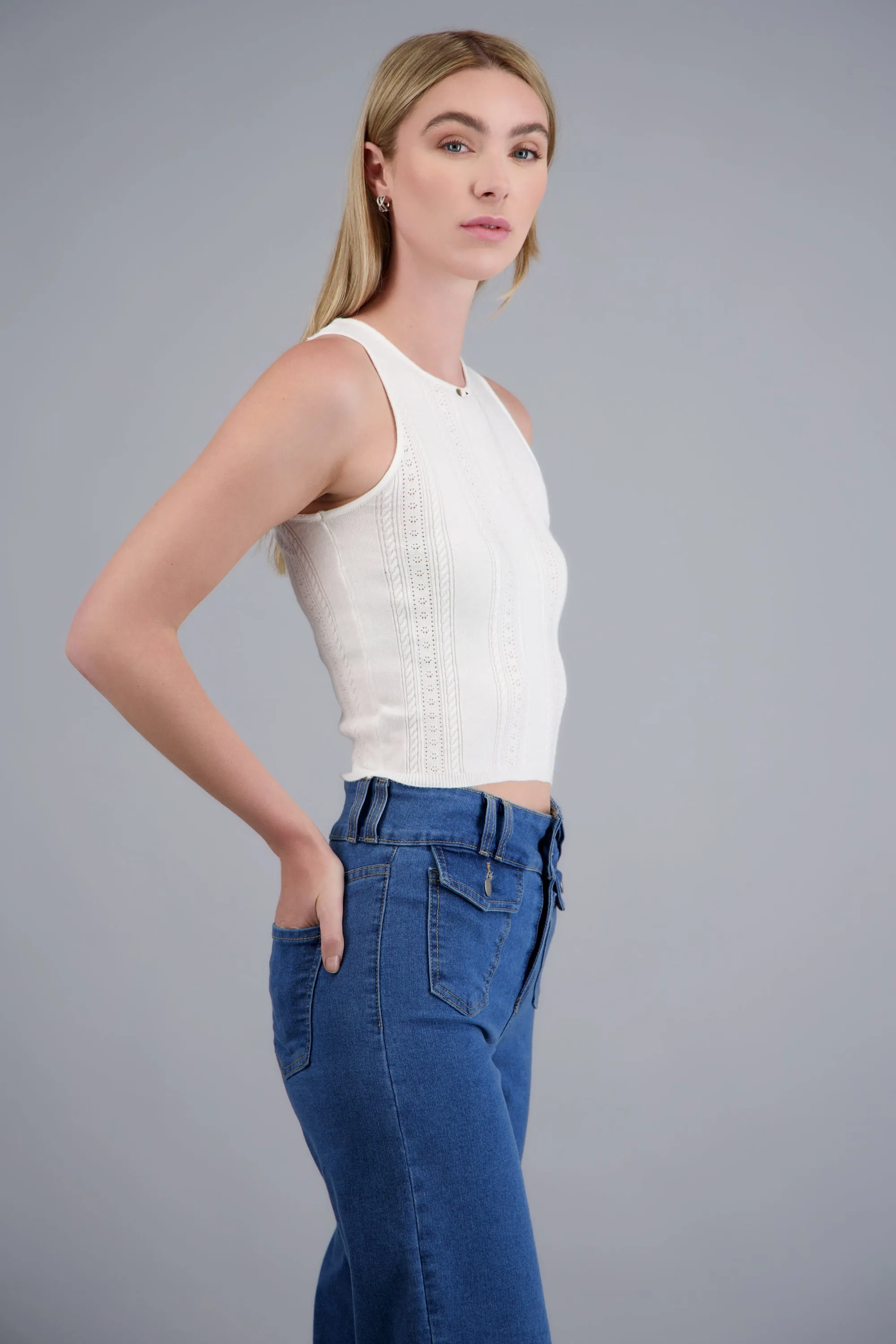 top tejido sin mangas cuello redondo sold by Shasa product image thumbnail 2