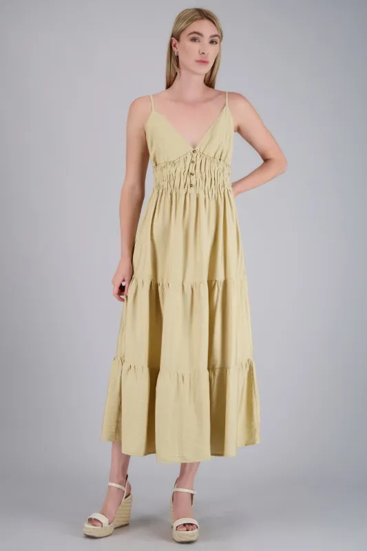 Vestido maxi tirantes detalle botones made by Shasa