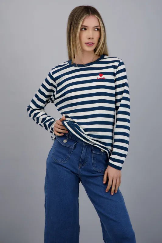 PLAYERA MANGA LARGA RAYAS sold by Shasa