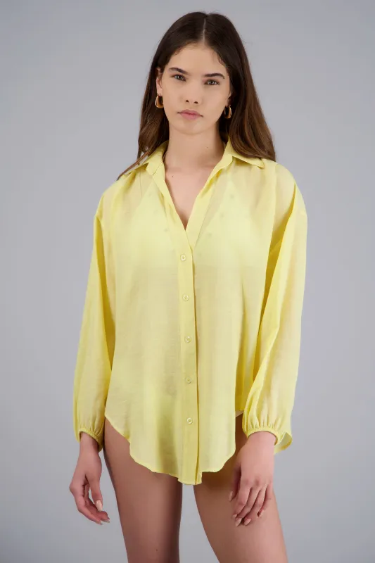 Camisa over ligera manga larga sold by Shasa