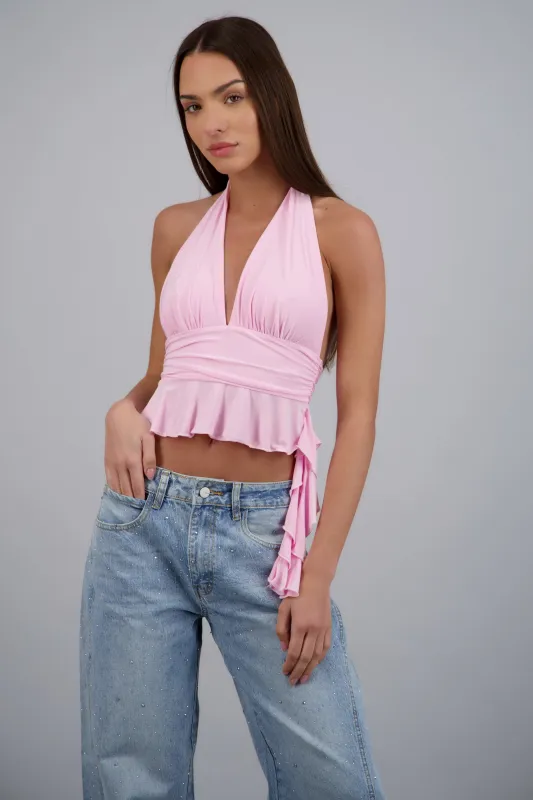 Top halter detalle olan made by Shasa