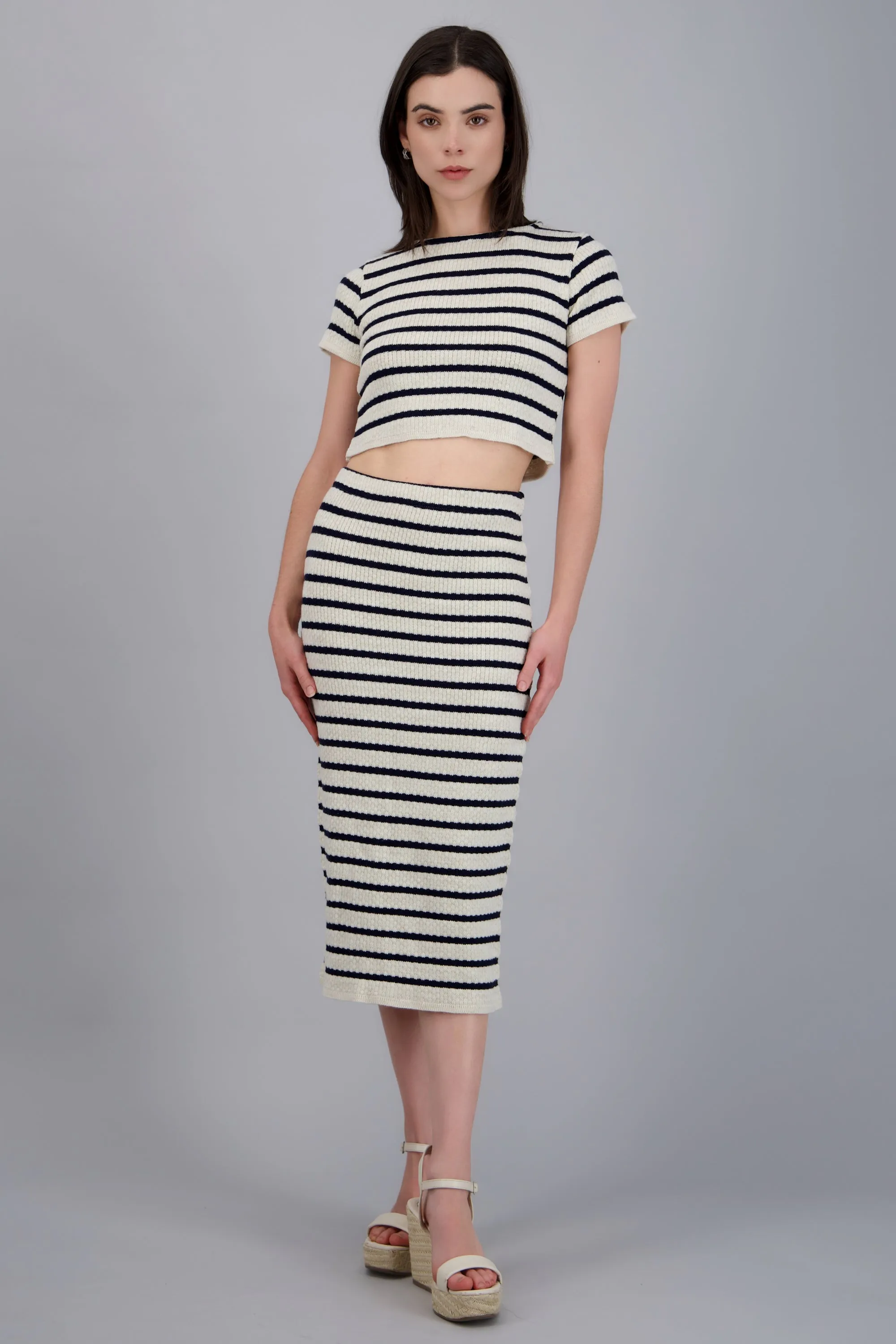 FALDA MIDI RAYAS TEXTURA KNI sold by Shasa product image thumbnail 3