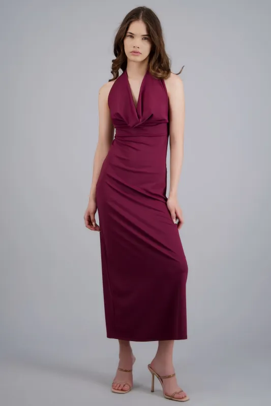 Vestido maxi escote cascada made by Shasa