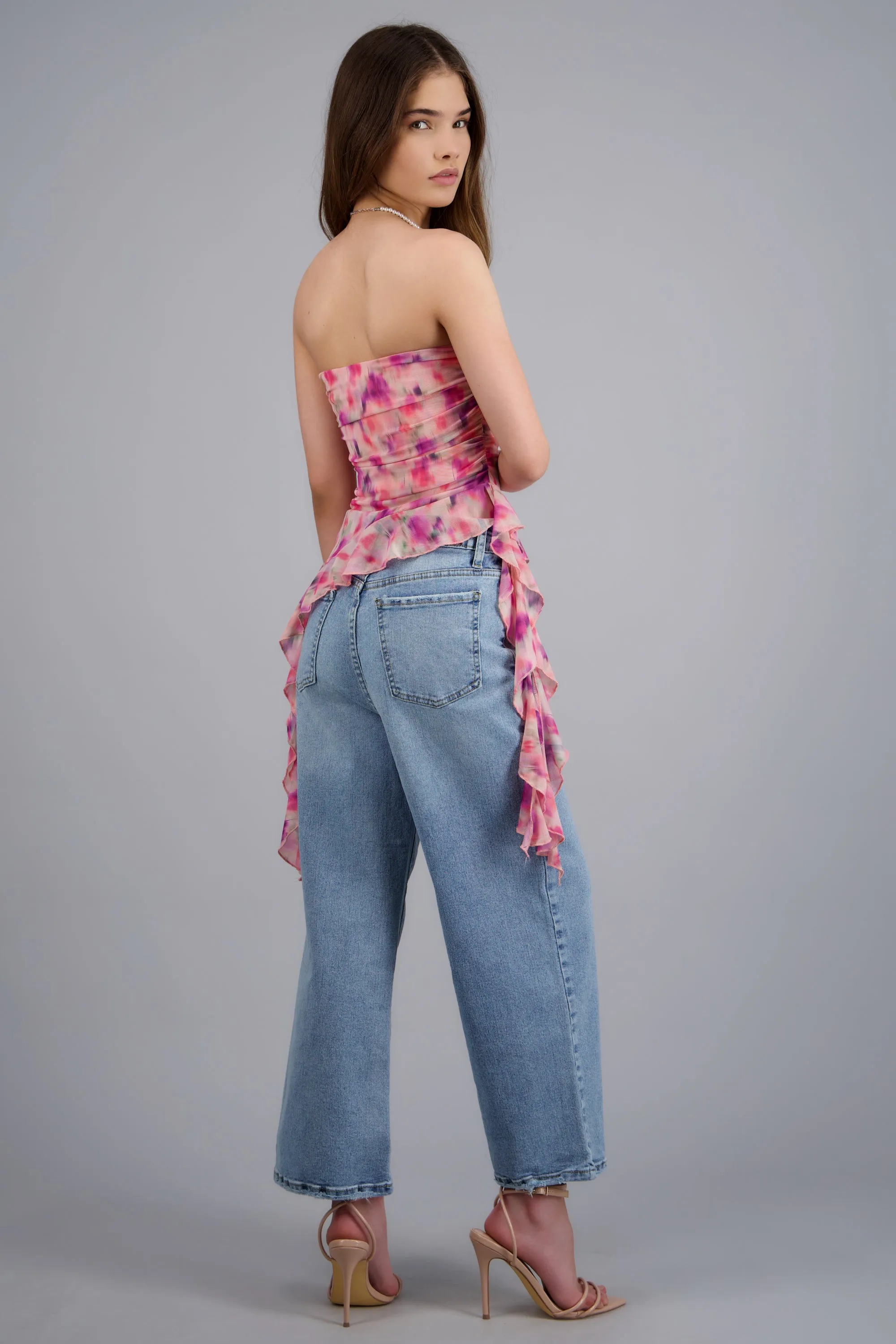 Top strapples asimetrico drapeado estampado sold by Shasa product image thumbnail 4