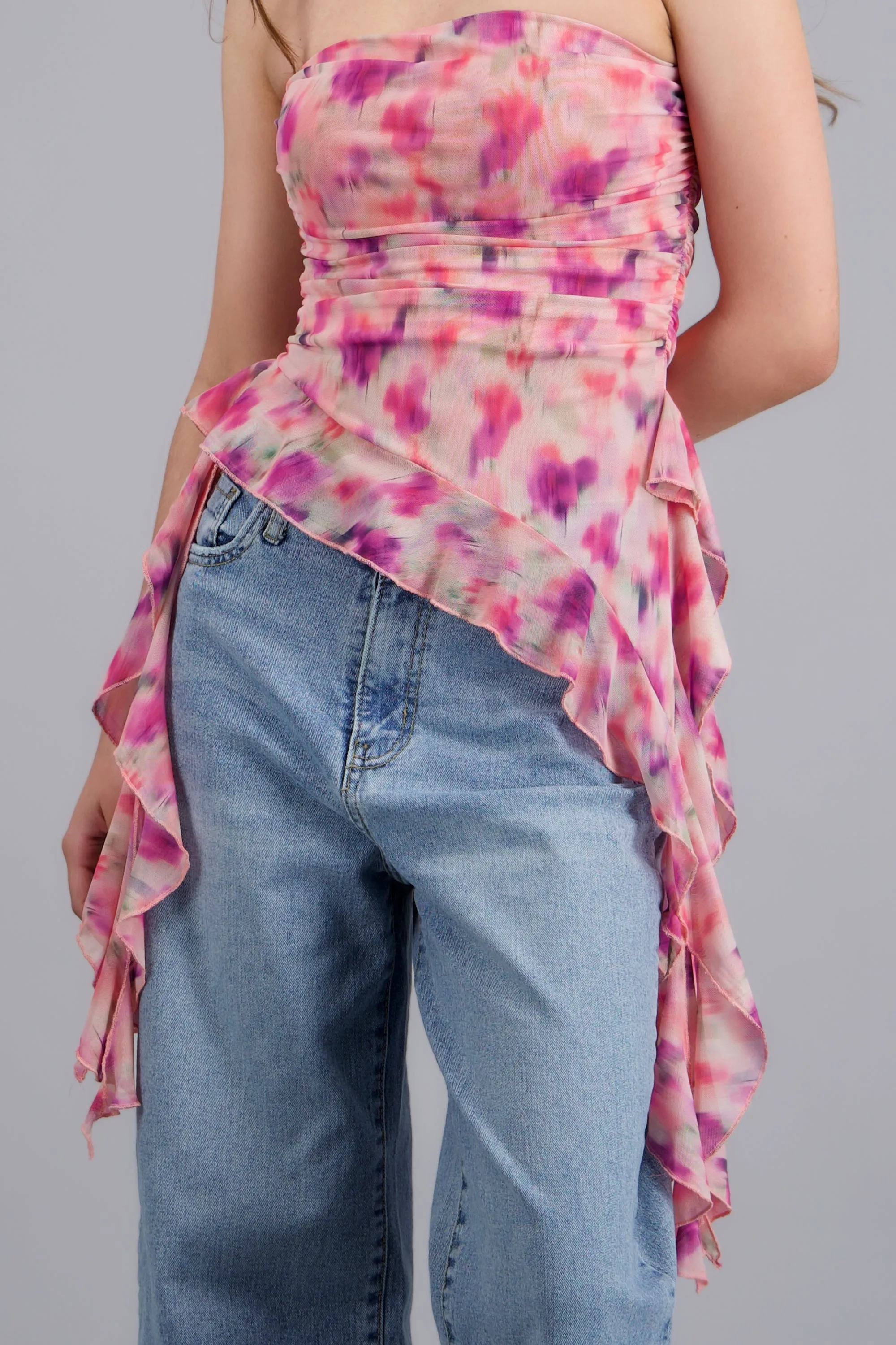Top strapples asimetrico drapeado estampado sold by Shasa product image thumbnail 5