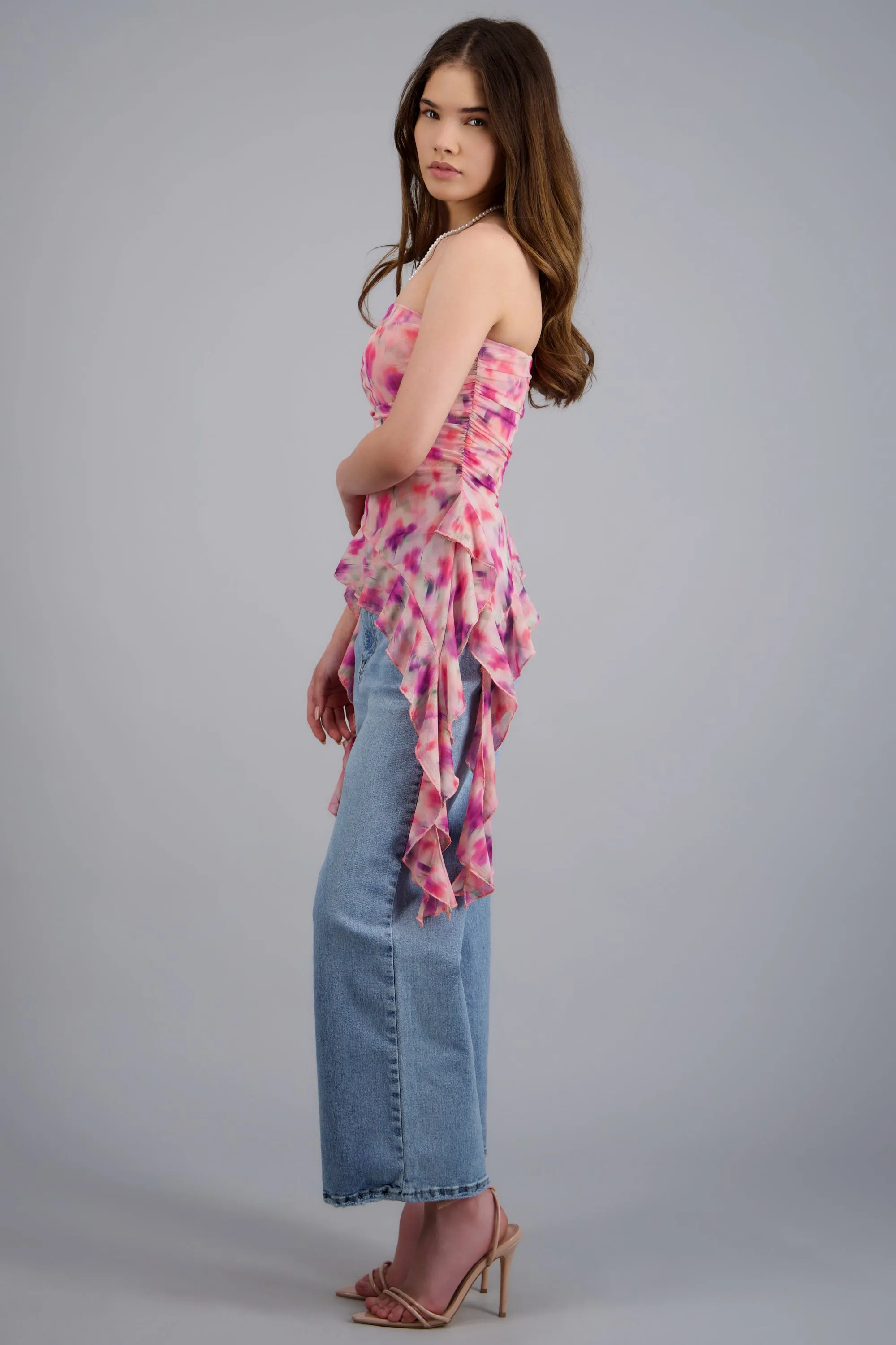 Top strapples asimetrico drapeado estampado sold by Shasa product image thumbnail 2