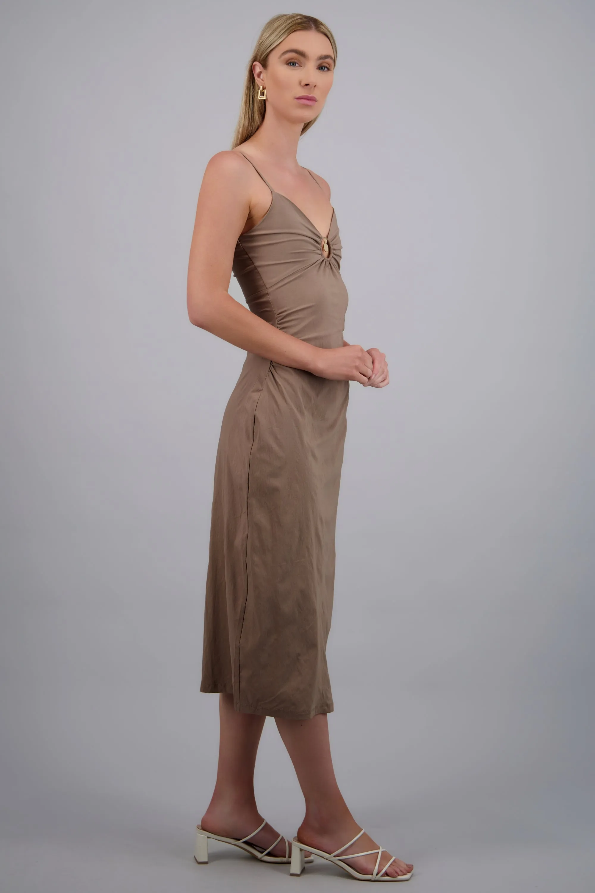 Vestido midi escote detalle metalico sold by Shasa product image thumbnail 2