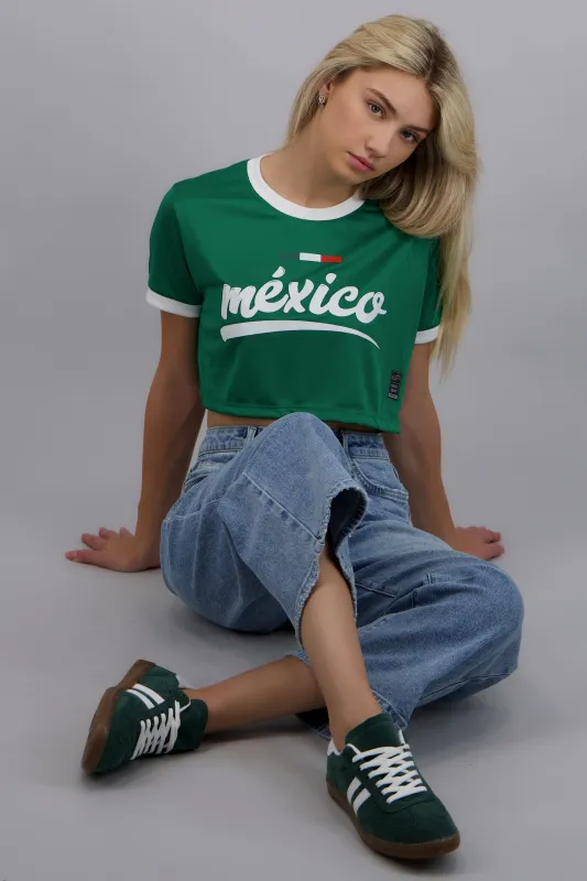 Playera deportiva crop méxico made by Shasa