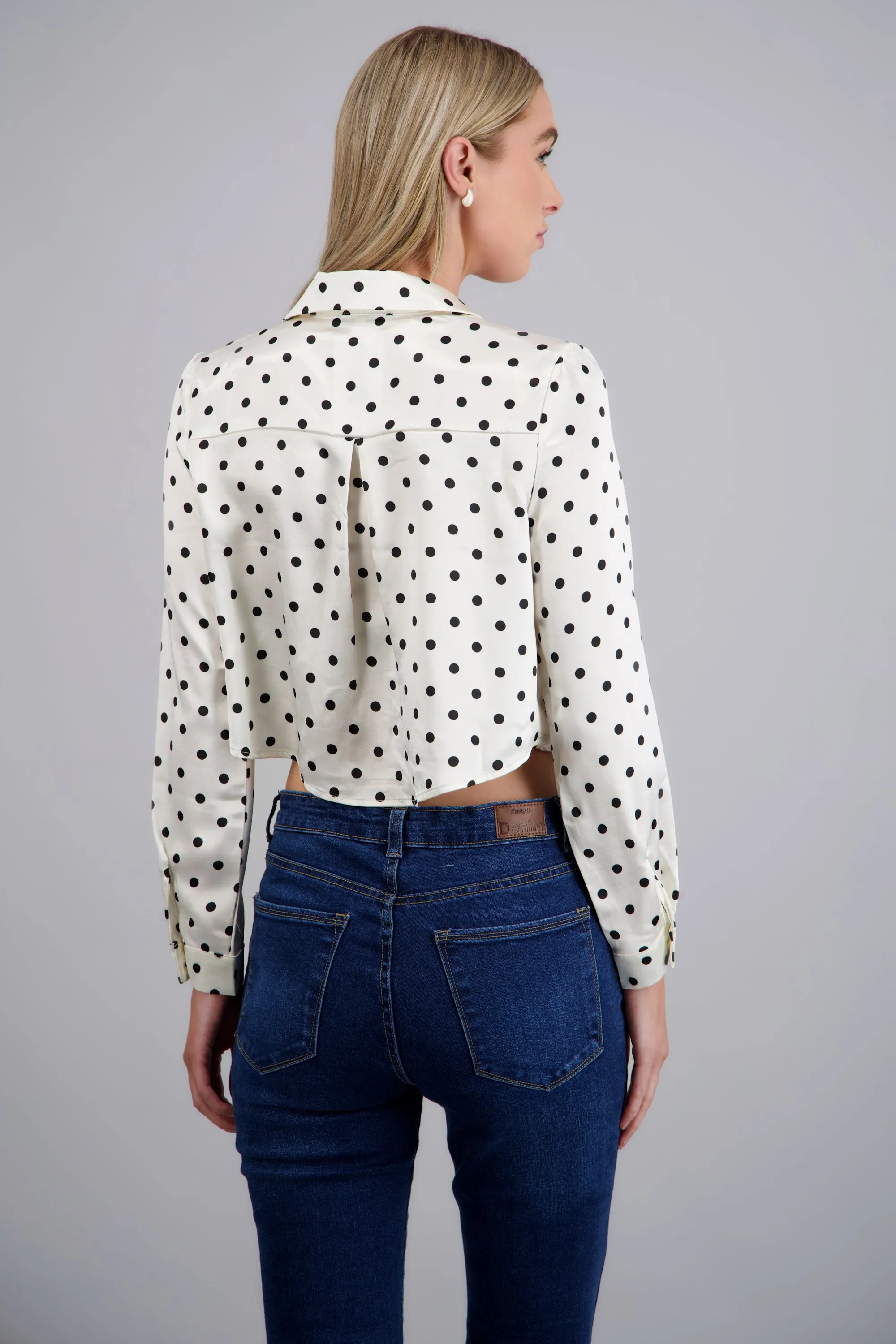 Camisa satín polka dots sold by Shasa product image thumbnail 4
