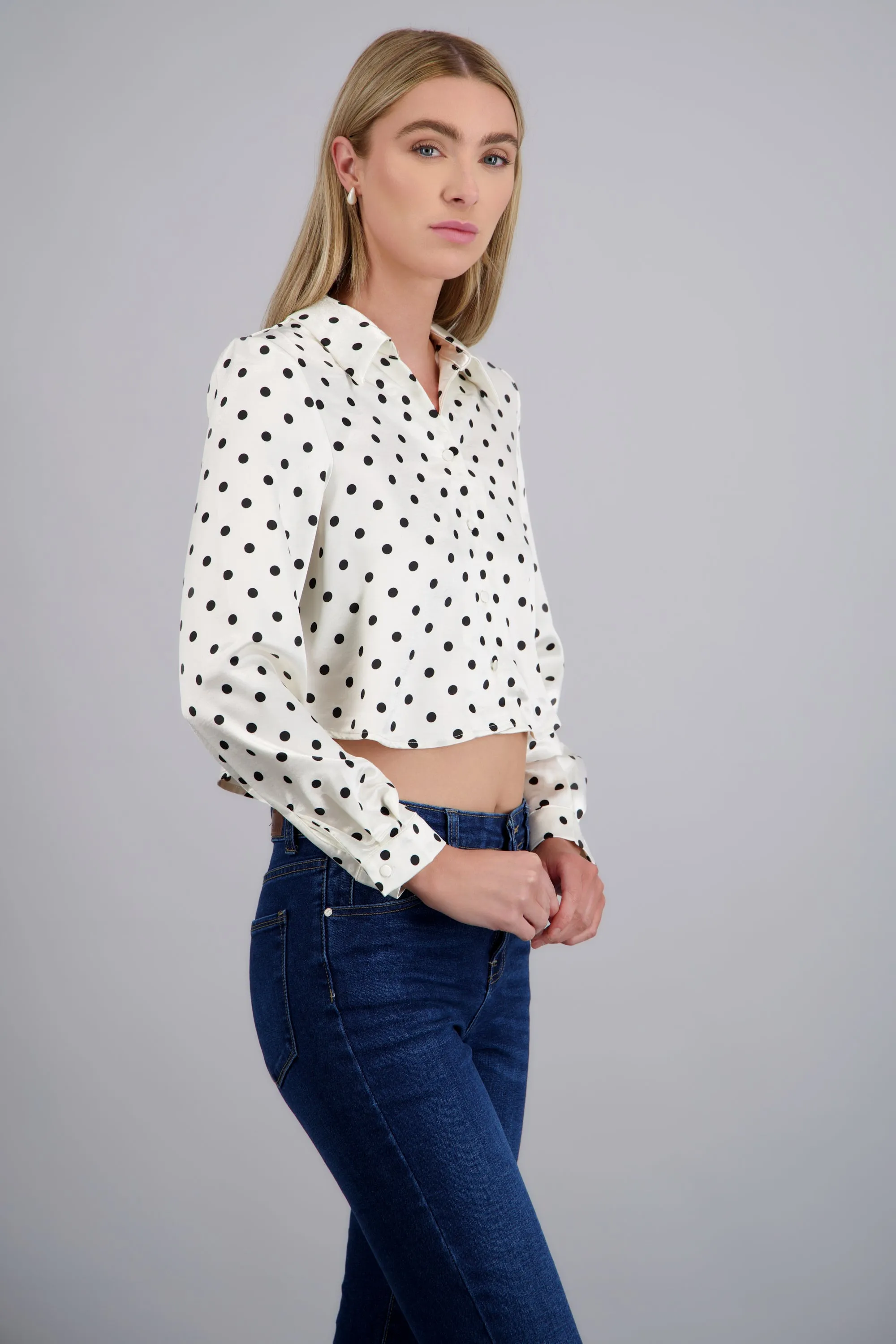 Camisa satín polka dots sold by Shasa product image thumbnail 2