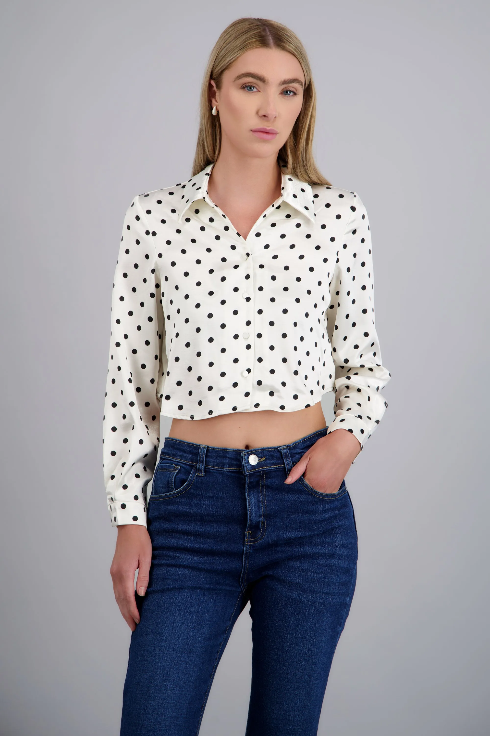 Camisa satín polka dots sold by Shasa product image thumbnail 3