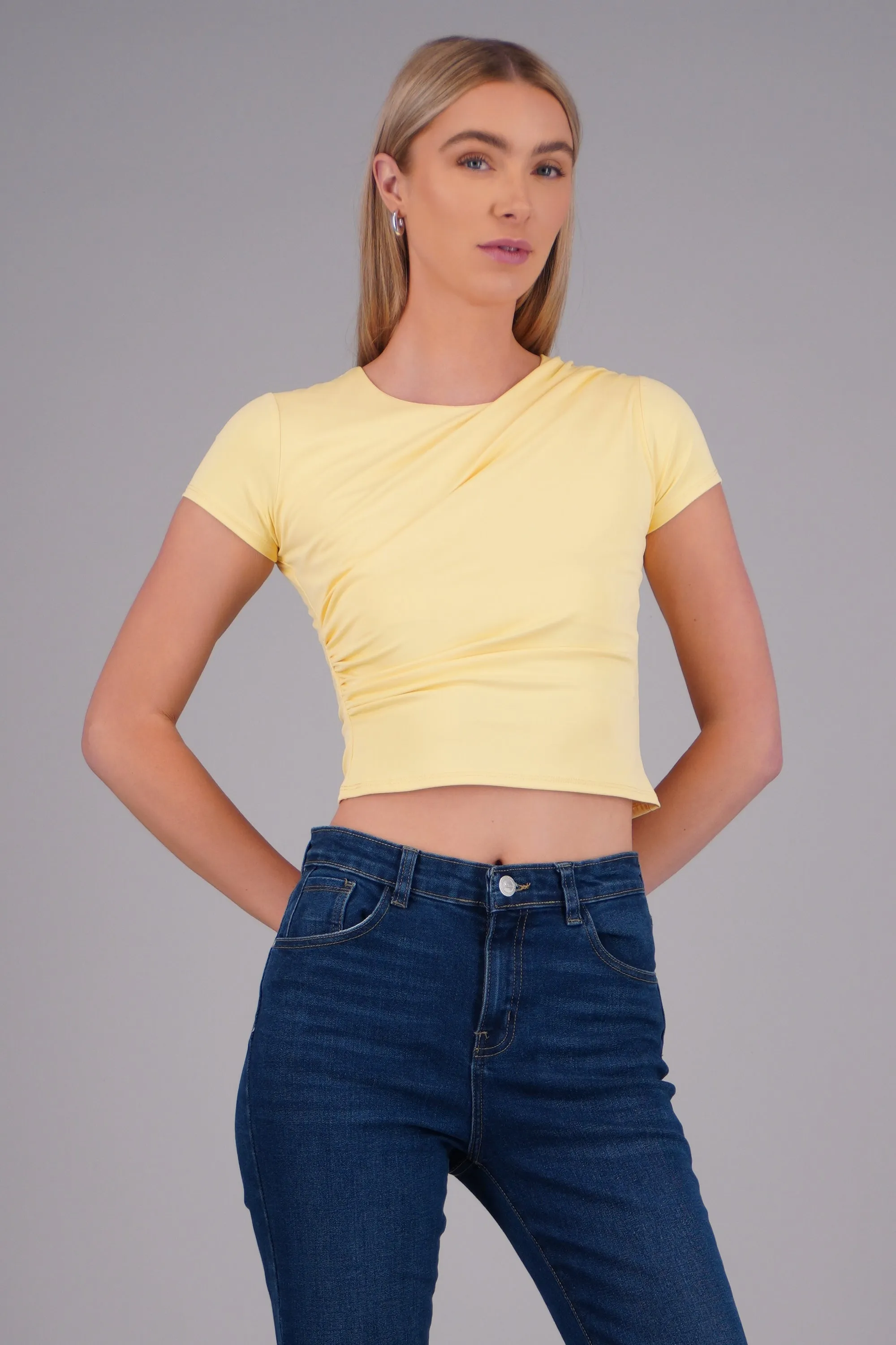 Playera manga corta con drapeado en hombro sold by Shasa product image thumbnail 2