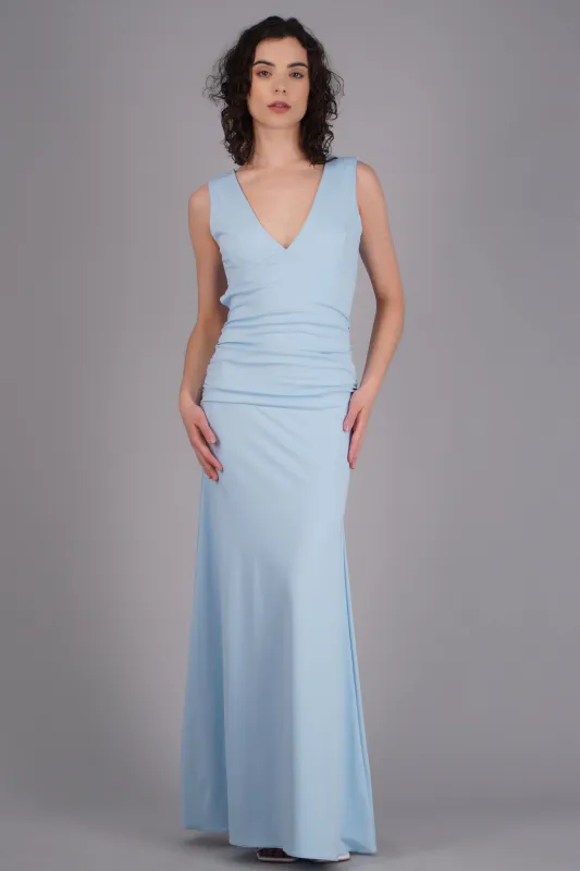 Vestido maxi escote V espalda descubierta made by Shasa