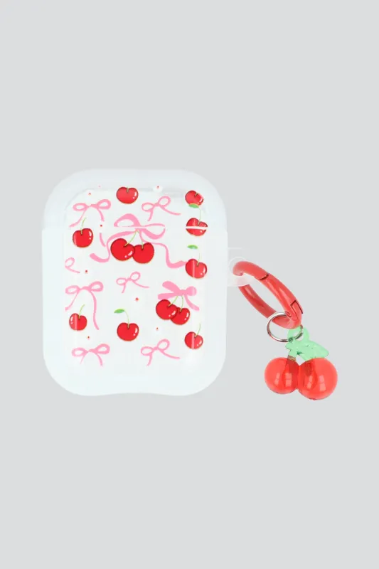 Funda audifonos charm cerezas made by Shasa