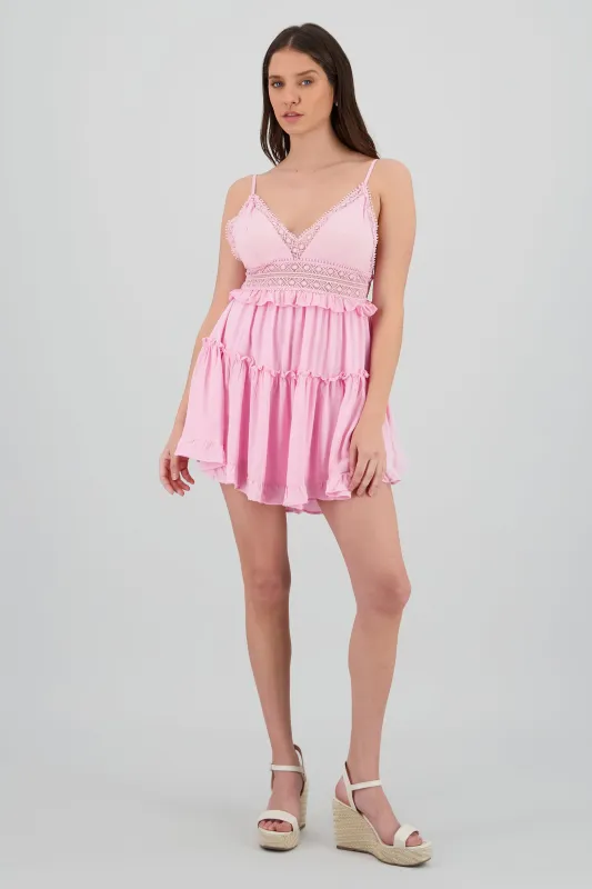 Vestido detalle crochet made by Shasa