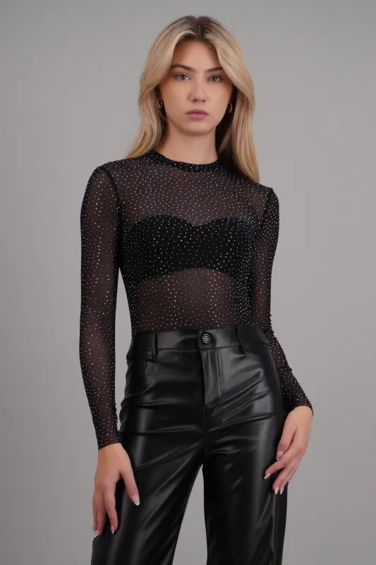 Bodysuit manga larga detalle brillo made by Shasa
