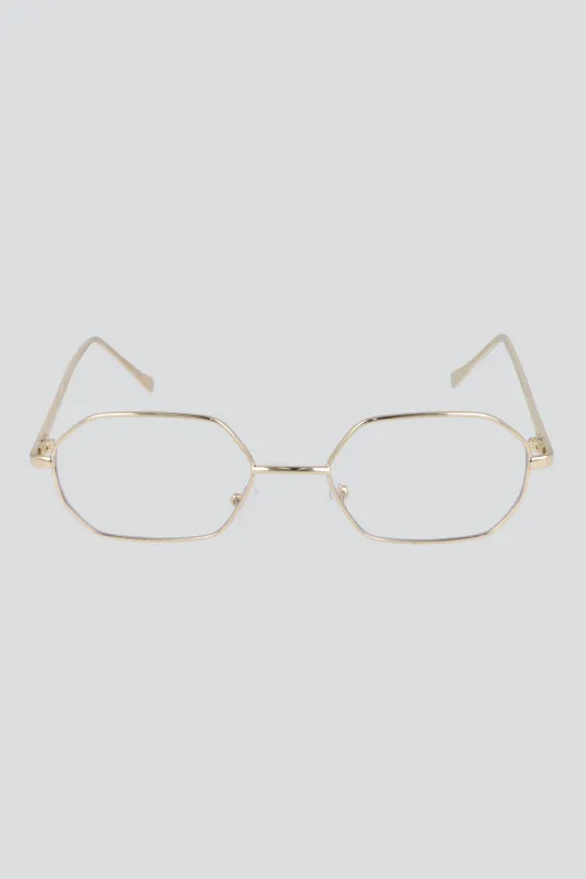 Lentes hexagonales metálicos luz azul made by Shasa