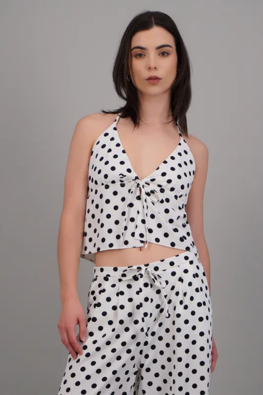 Blusa halter polka dots made by Shasa
