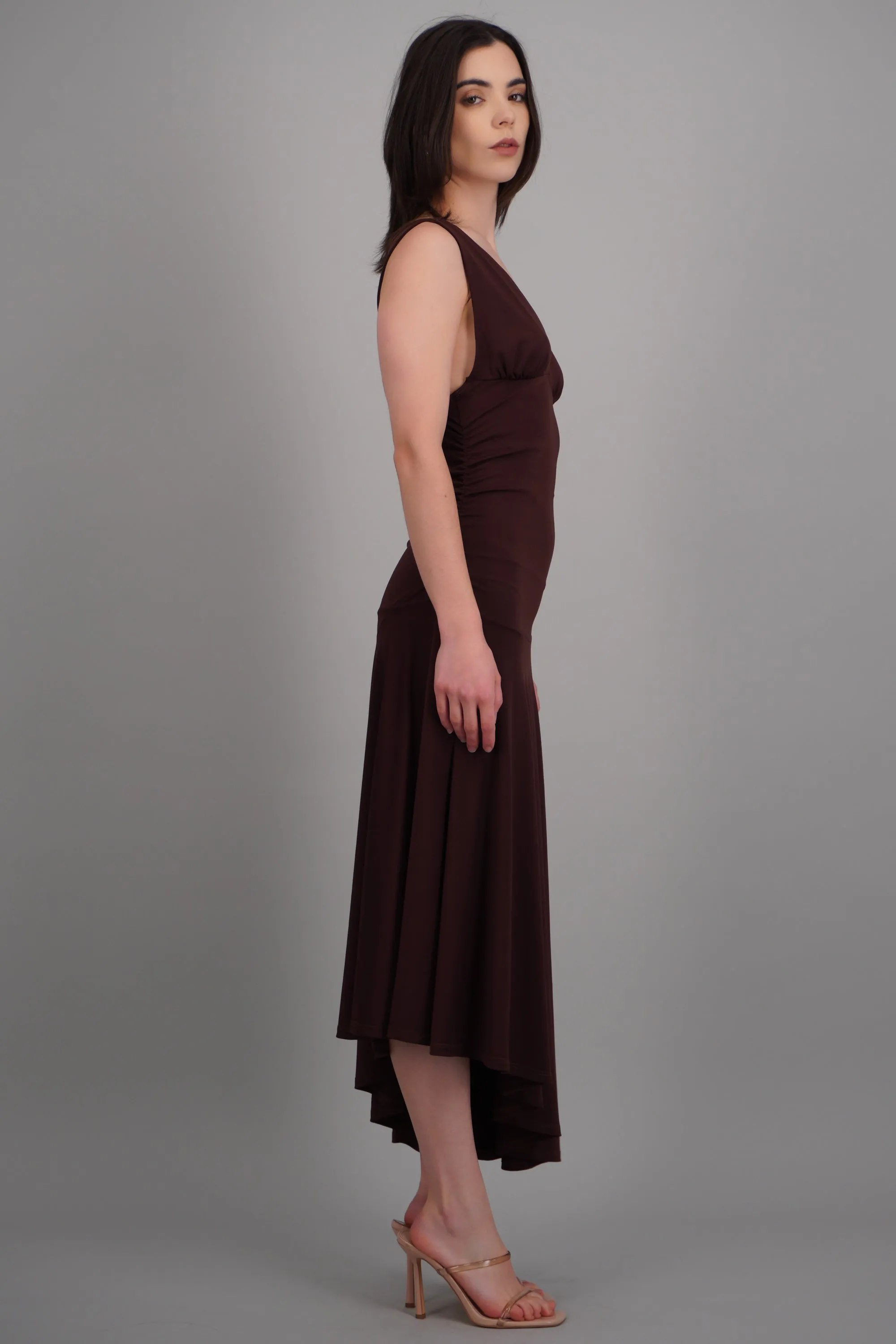 Vestido midi escote V drop waisted sold by Shasa product image thumbnail 2