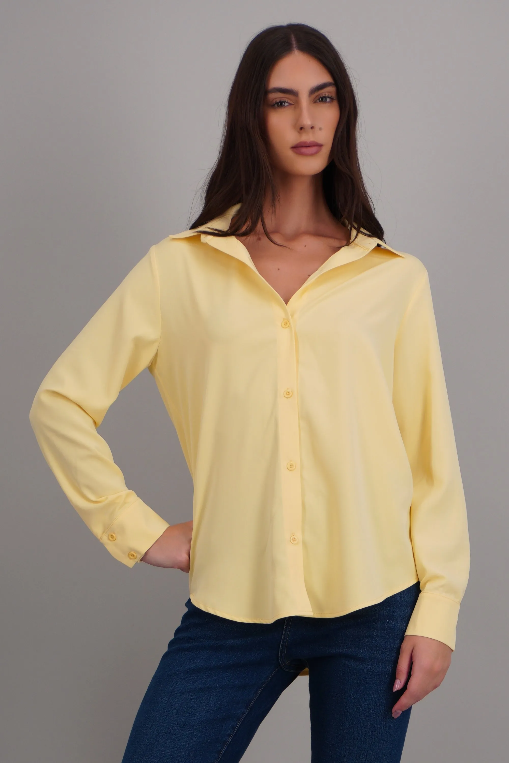 Camisa lisa manga larga botones sold by Shasa product image thumbnail 3