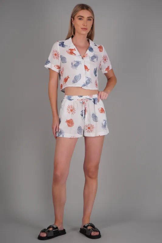 Short ligero estampado marino made by Shasa