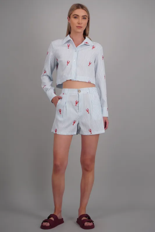 Short bordado langosta made by Shasa