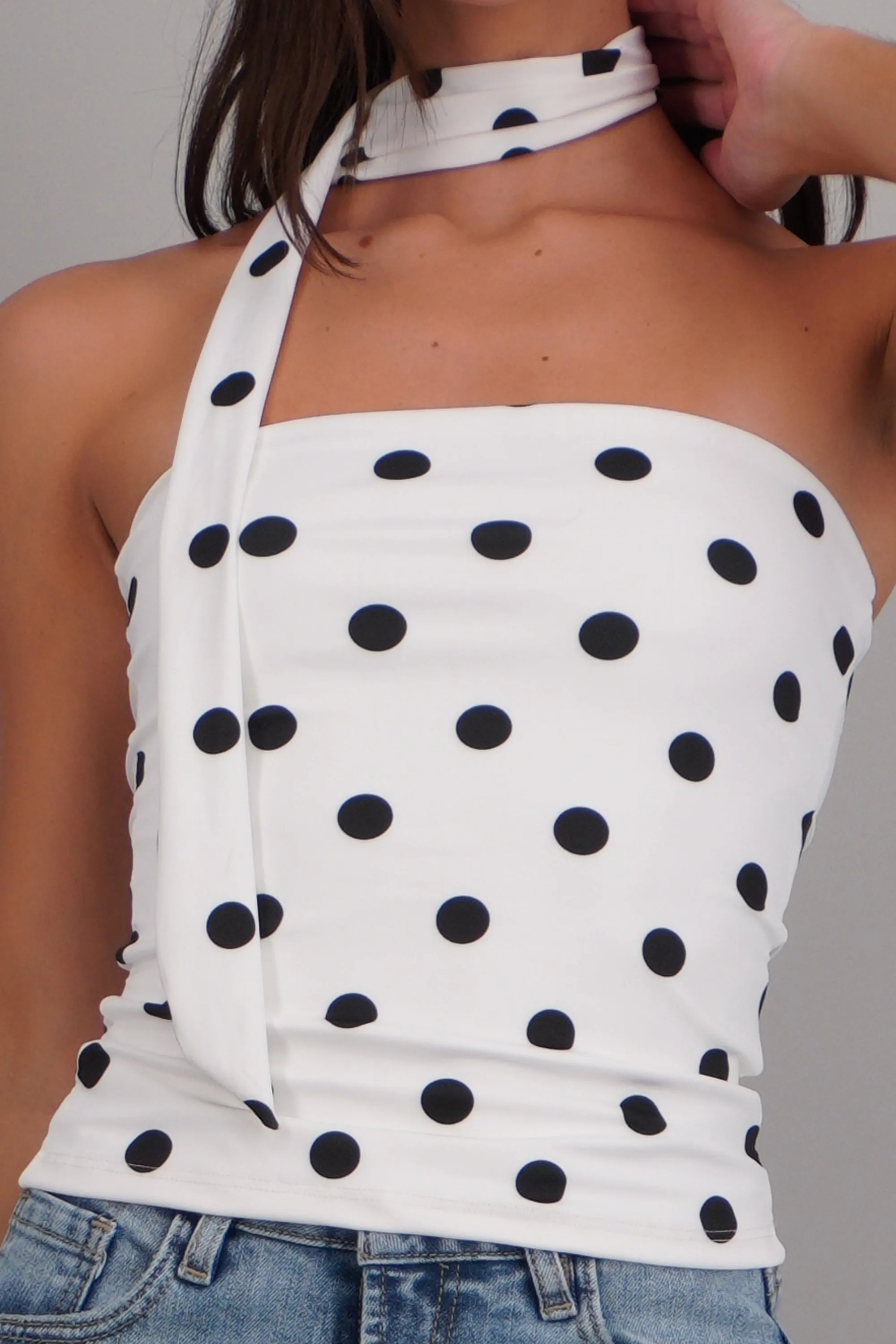 Top tubo detalle bufanda polka dots sold by Shasa product image thumbnail 5