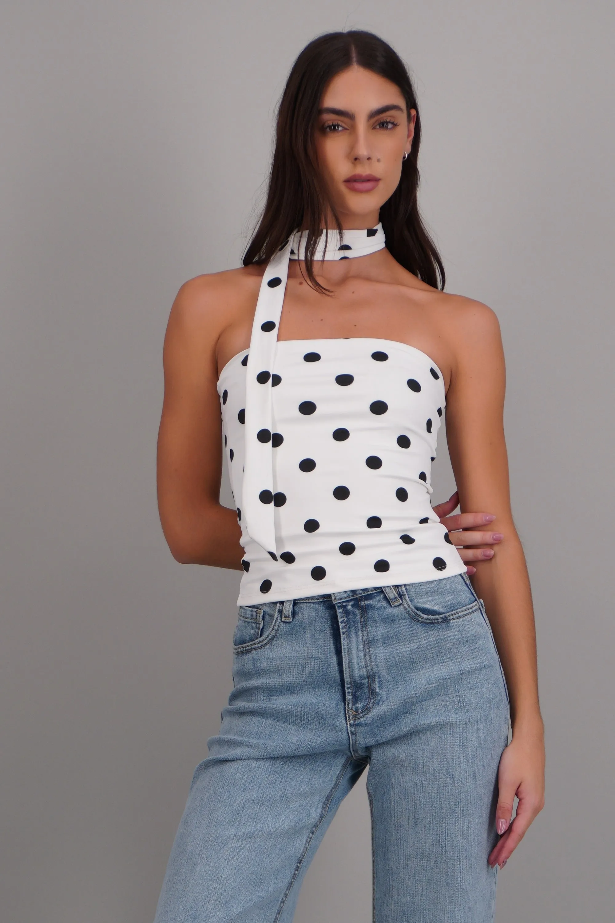 Top tubo detalle bufanda polka dots sold by Shasa product image thumbnail 3