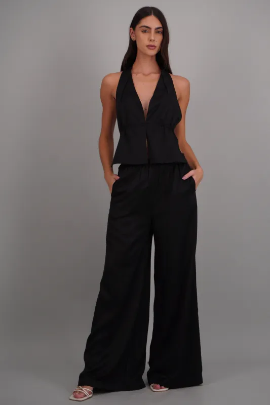 Pantalon amplio detalle resorte made by Shasa
