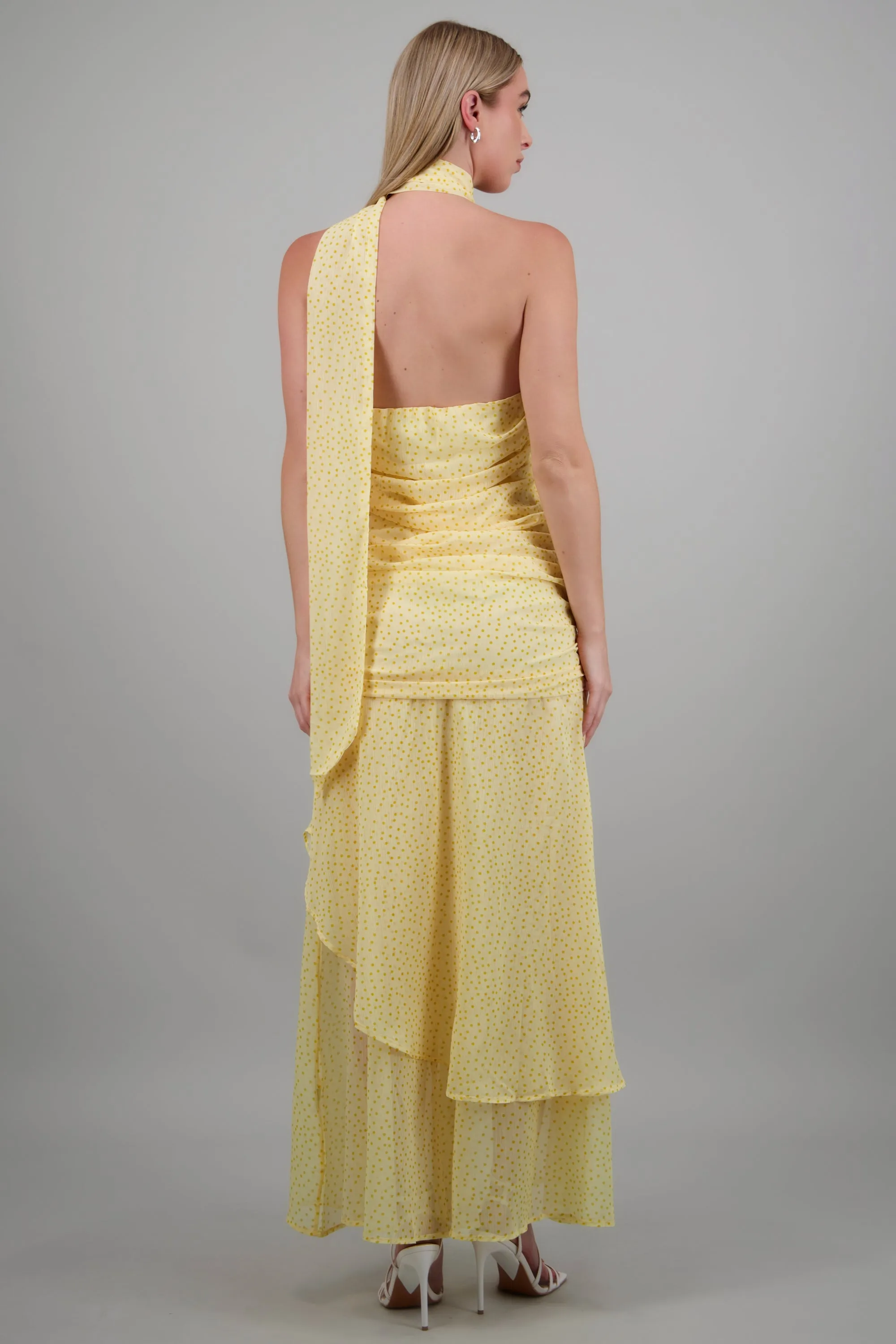 Vestido maxi strapless drapeado polka dots sold by Shasa product image thumbnail 4