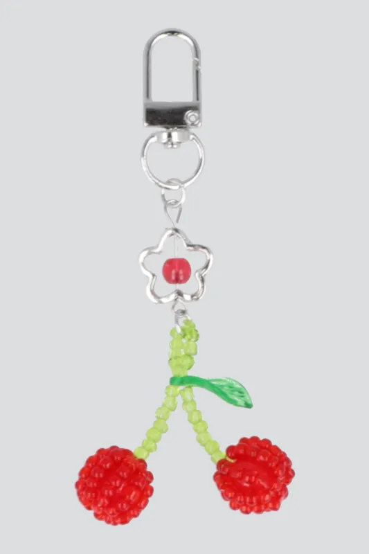 Cel charm cereza chaquiras made by Shasa