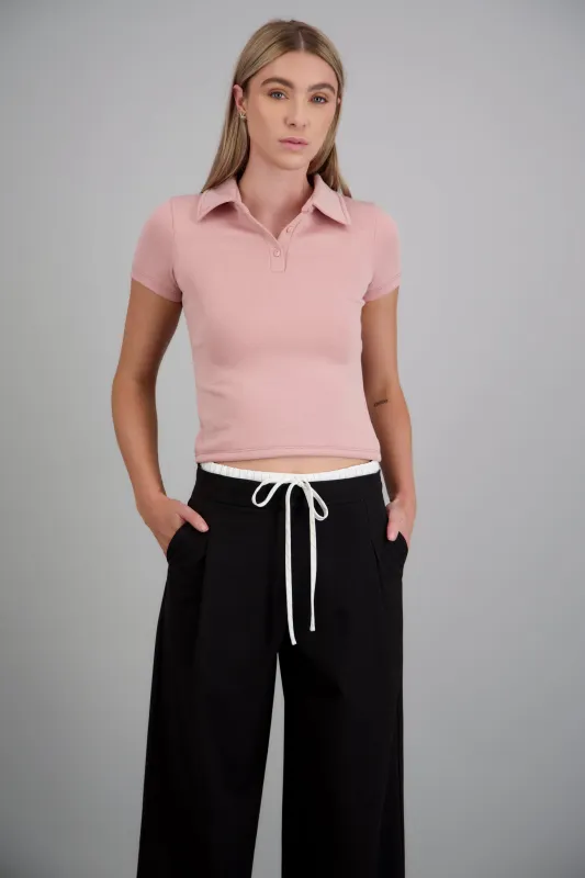 Top polo stretch tacto suave made by Shasa