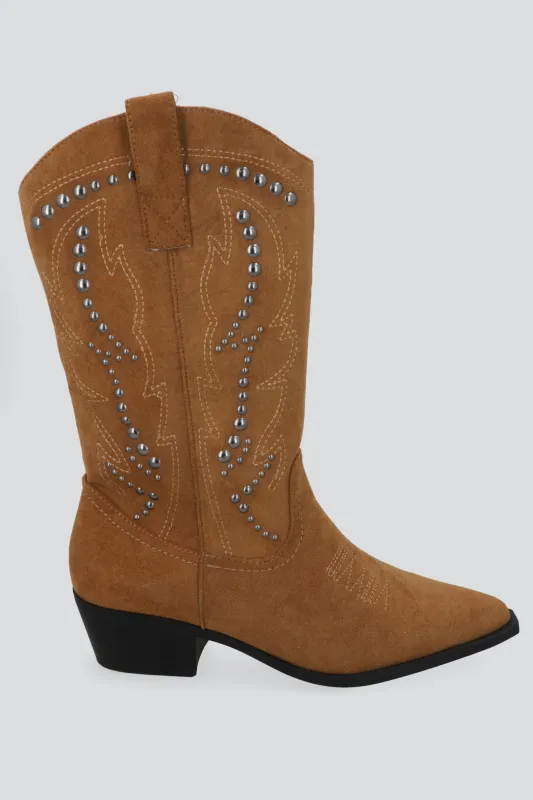 Bota vaquera gamucina studs made by Shasa