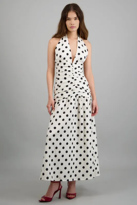 Vestido maxi polka dots made by Shasa