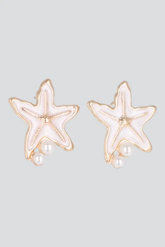 ARETES ESTRELLA DE MAR PERLA made by Shasa
