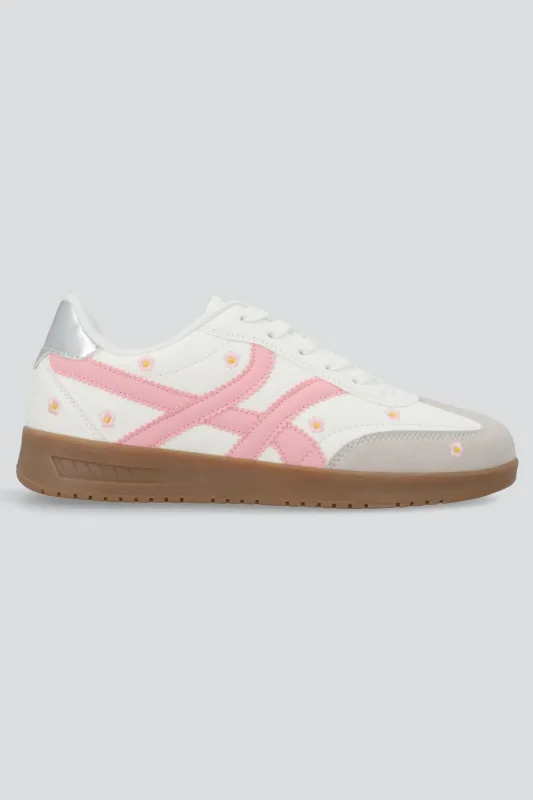 Tenis lineas flores bordadas made by Shasa